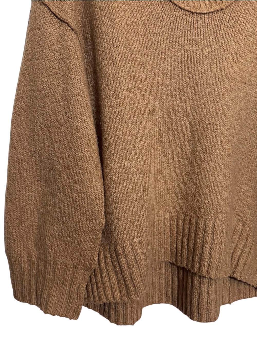 Free People Size X-Small Brown Brookside Pullover Sweater Oversized Beach Boho - Picture 4 of 9
